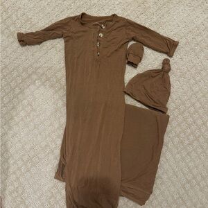 Lou Lou & Company newborn bundle in brown.